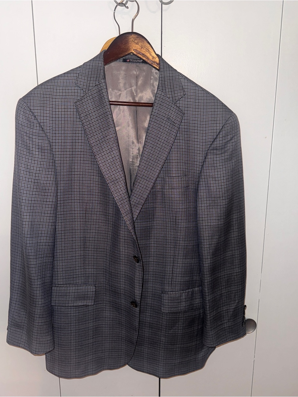 Men's Gray Check Blazer - Hart Schaffner Marx 42 short